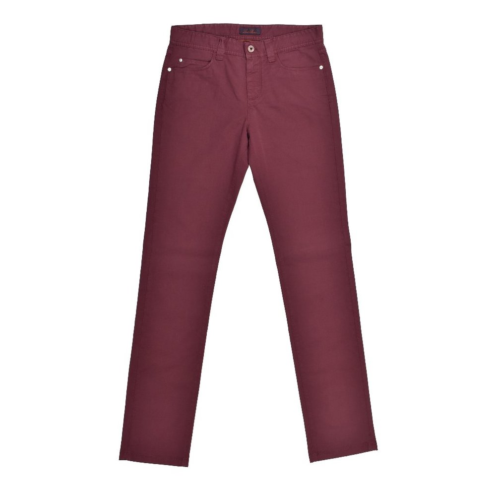 LORO PIANA MEN'S JEAN STYLE BURGUNDY PANTS